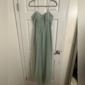 Adrianna Papell Green Long Gown Prom Dress